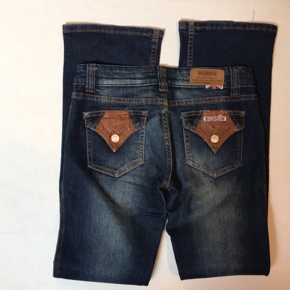 Hudson Jeans Leather Flap Rear Pockets Size 28 - Picture 3 of 3